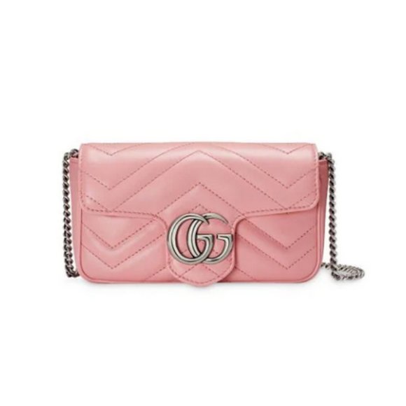 Gucci Handbags - SOLD❗️GUCCI GG Marmont Matelassé Leather Super Mini Bag, Pink